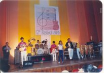 Apresentação musical no 12º Festival MPB de Ilha Solteira, em outubro de 1986